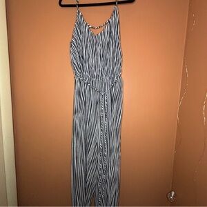 Striped Black and White Jumpsuit